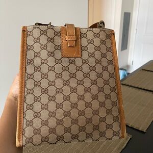 Gucci Beige and Brown Monogram Tote